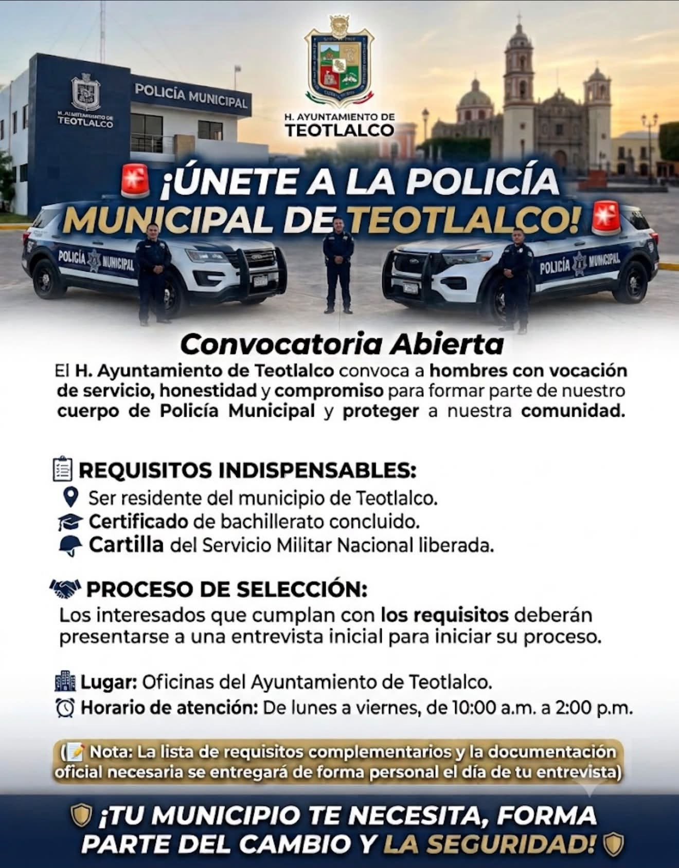 ¡ÚNETE A NUESTRA POLICÍA MUNICIPAL!